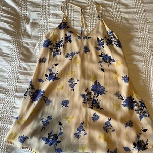 Off white, blue floral dress, size medium